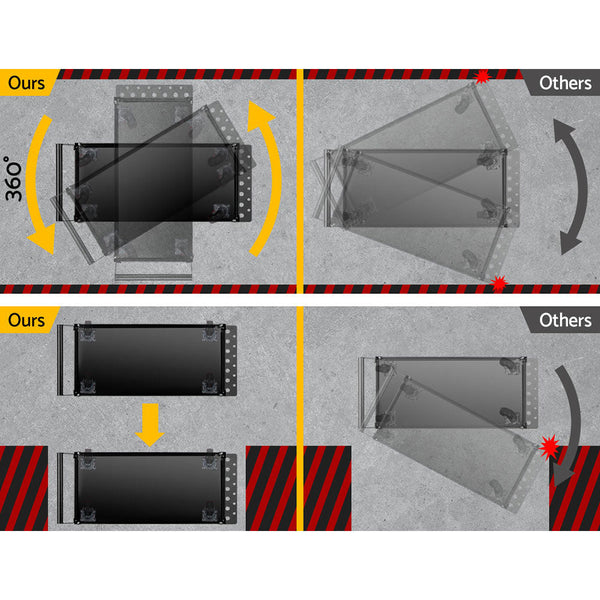 Giantz Tool Cart 3 Tier Parts Steel Trolley Mechanic Storage Organizer Black Tool & Equipment Trolleys