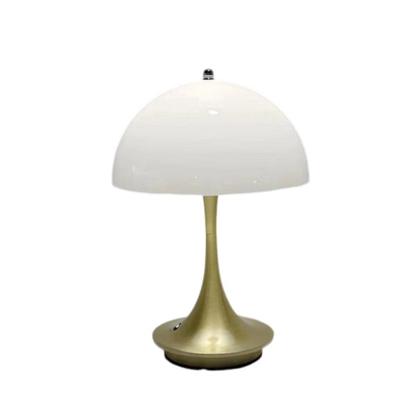 Luxury Lamp Gold Body Mushroom Decor Wireless Rechargeable Table Accents Lamps