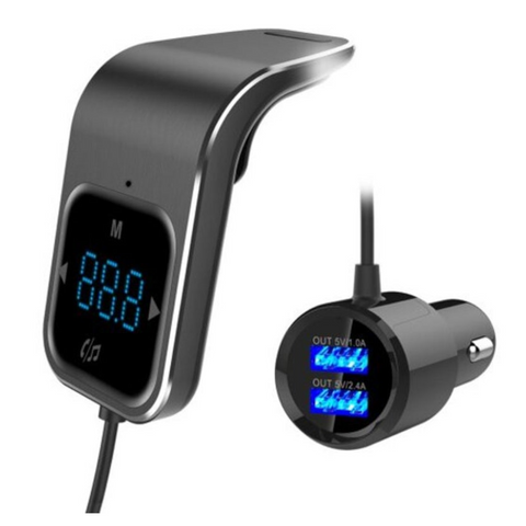 Bluetooth 4.2 Touch Screen Music Player Car Charger Black