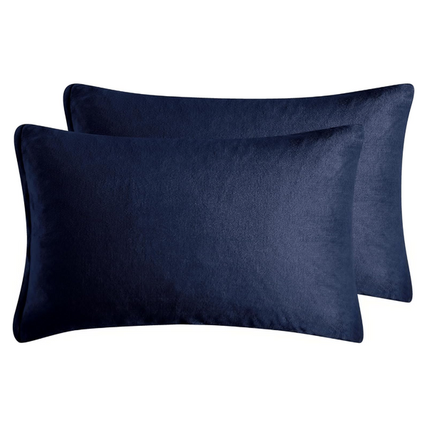 Teddy Sherpa Twin Pack European Pillowcases Soft Reversible Velvet & Cushion Covers Machine Washable With Zipper Closure 65X65cm Charcoal Pillow Cases