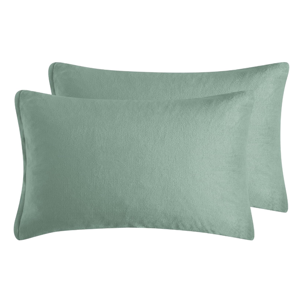 Teddy Sherpa Twin Pack European Pillowcases Soft Reversible Velvet & Cushion Covers Machine Washable With Zipper Closure 65X65cm Charcoal Pillow Cases