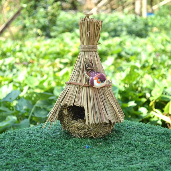 Qttie Bird Nest Breeding Box House Bed Cage Hut Cave Canary Finch Budgie Parrot Teepee Bird Cages