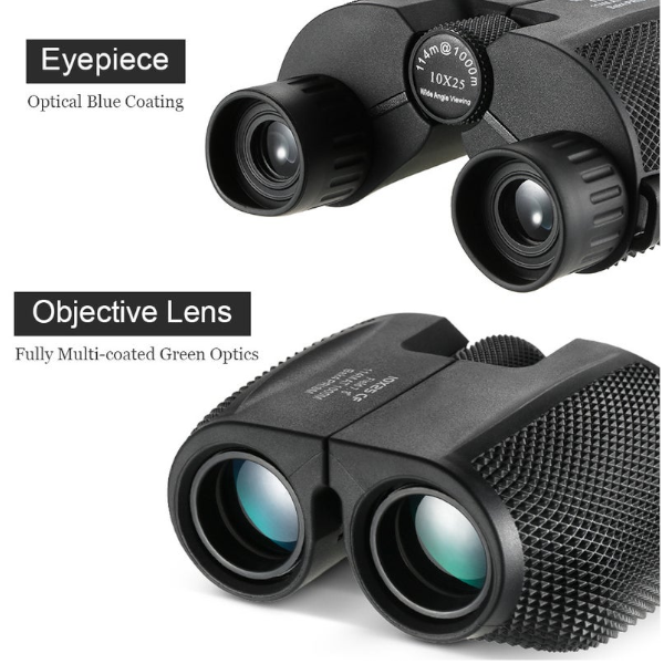 Telescopes 10X25 Folding High Power Compact Binoculars Suitable For Adults Children Low Light Clear Night Vision Bird Watching Outdoor Sports Games Co