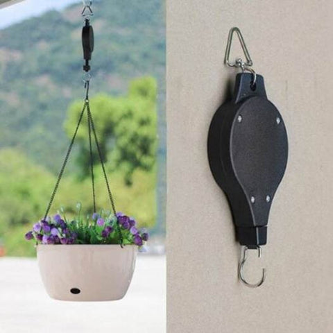 Telescopic Lifting Flowerpot Hook Creative Home Rope Gardening Tool Black