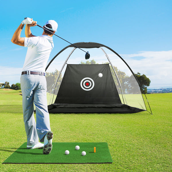 Everfit Golf Practice Net And Training Mat Set Cage Aid Hitting Nets Cages & Mats