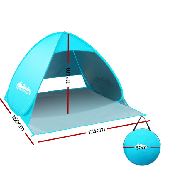 Weisshorn Pop Up Beach Tent Camping Hiking 3 Person Sun Shade Fishing Shelter Pop Up Beach Tents