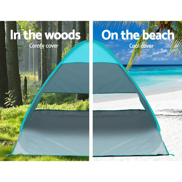Weisshorn Pop Up Beach Tent Camping Hiking 3 Person Sun Shade Fishing Shelter Pop Up Beach Tents