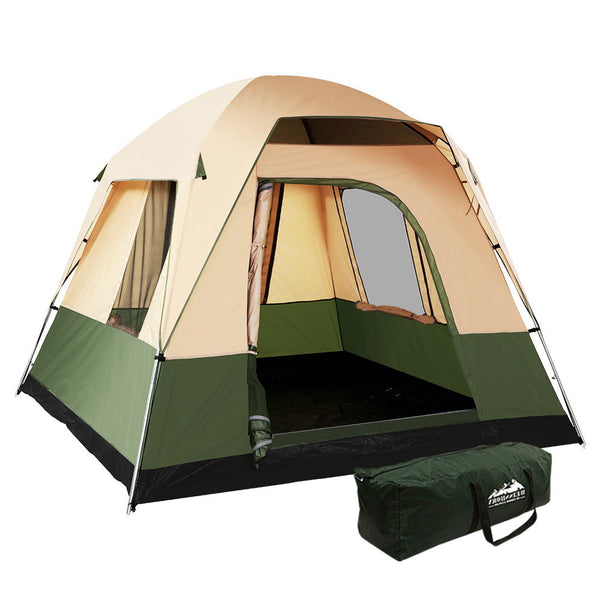 Weisshorn Family Camping Tent 4 Person Hiking Beach Green Tents