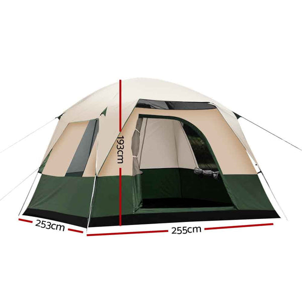 Weisshorn Family Camping Tent 4 Person Hiking Beach Green Tents