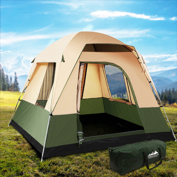 Weisshorn Family Camping Tent 4 Person Hiking Beach Green Tents