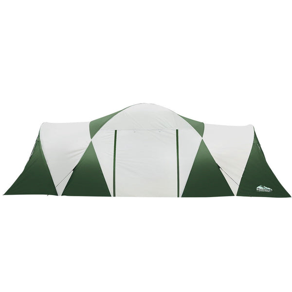Weisshorn Family Camping Tent 12 Person Hiking Beach (3 Rooms) Green Tents