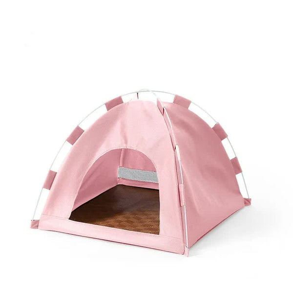 Outdoor Cat Housepet Tent Windproof And Dustproof Shelter For Small Pets Pink Size: M 40*40*37Cm Cat Houses