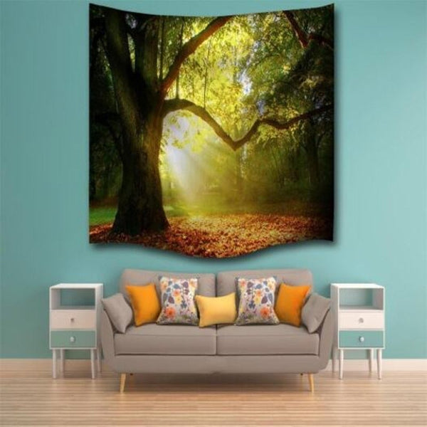 The Tree Light 3D Digital Printing Home Wall Hanging Nature Art Fabric Tapestry For Bedroom Living Room Decorations W153cmxl102cm
