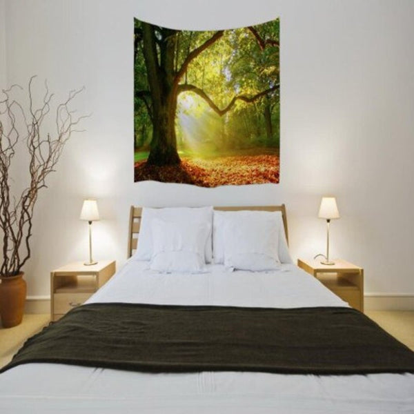 The Tree Light 3D Digital Printing Home Wall Hanging Nature Art Fabric Tapestry For Bedroom Living Room Decorations W153cmxl102cm