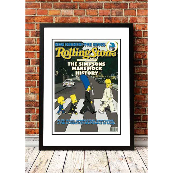 The Simpsons 'Abbey Rd' Or 'Nevermind' Rolling Stone Magazine Cover Framed A4 Posters & Prints