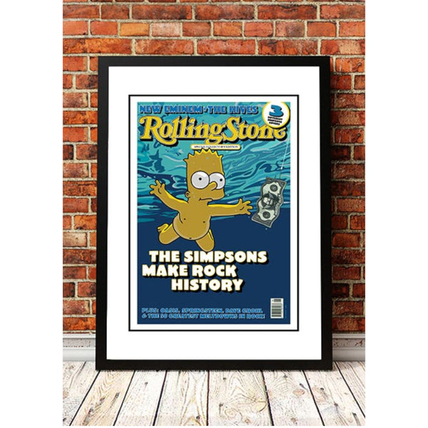 The Simpsons 'Abbey Rd' Or 'Nevermind' Rolling Stone Magazine Cover Framed A4 Posters & Prints