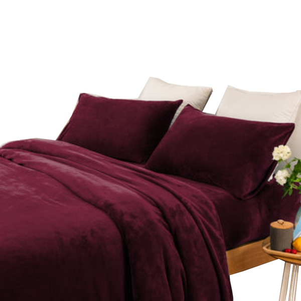 Thermal Microplush Sheet Set King Single Aubergine Sheets
