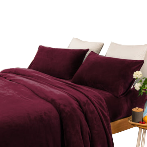 Thermal Microplush Sheet Set King Single Aubergine Sheets