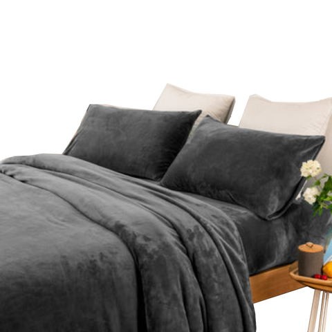 Thermal Microplush Sheet Set Single Charcoal Sheets