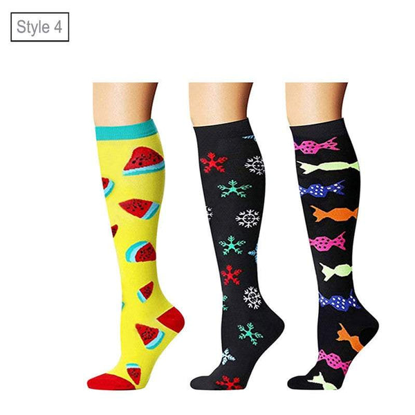 Tights Unisex Printed Breathable Knee High Long Cute Compression Socks