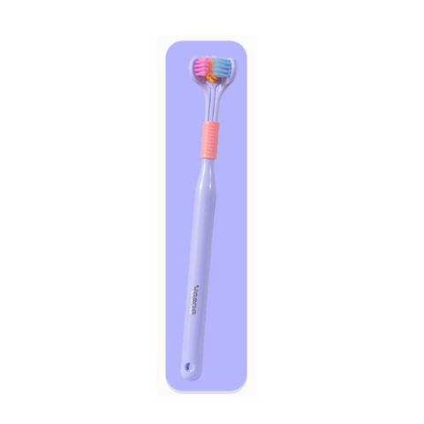 Three Sided Macaron Soft Bristle Triple Head Toothbrush Toothbrushes