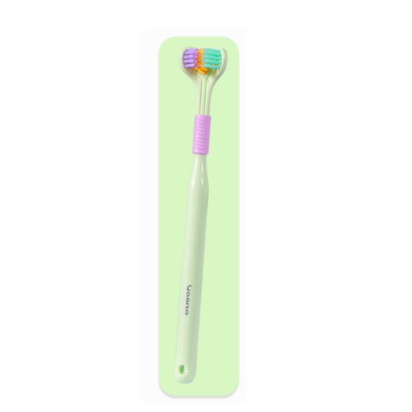 Three Sided Macaron Soft Bristle Triple Head Toothbrush Toothbrushes