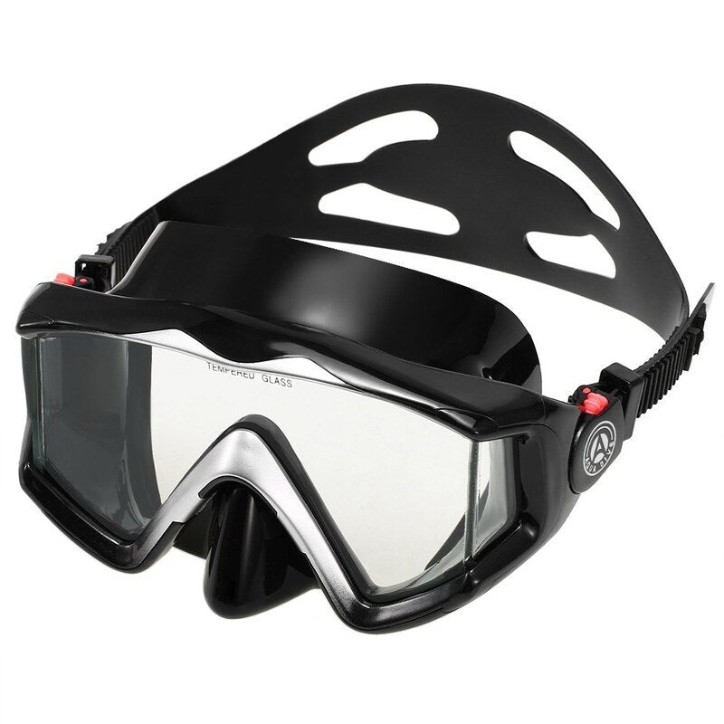 Three Panoramic Snorkeling Scuba Dive Mask Black1 Masks