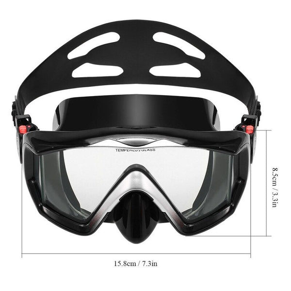 Three Panoramic Snorkeling Scuba Dive Mask Black1 Masks