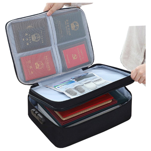 Three Layer Double Zipper Passport Document Certificate File Organiser With Lock