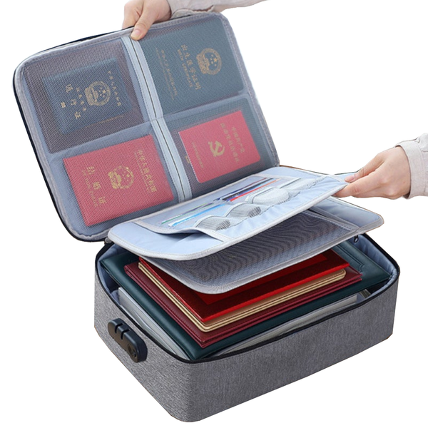 Three Layer Passport Document Certificate File Organiser With Lock