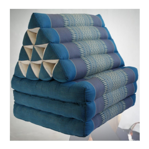 Large Thai Triangle Pillow Three Folds Blue Cushions & Decorative Pillows