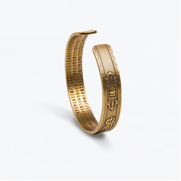Veile Studios Tibetan Handmade Brass Bangle Carved The Heart Of Prajna Paramita Sutra Bracelets