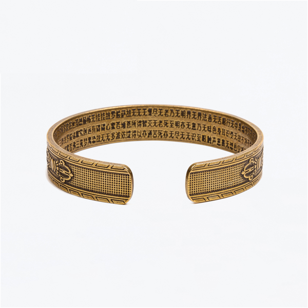 Veile Studios Tibetan Handmade Brass Bangle Carved The Heart Of Prajna Paramita Sutra Bracelets