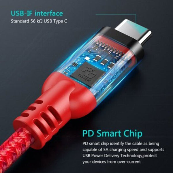 Pd 5A Usb Type C 3.1 Male To Cable Fast Chargingcable Red 30Cm
