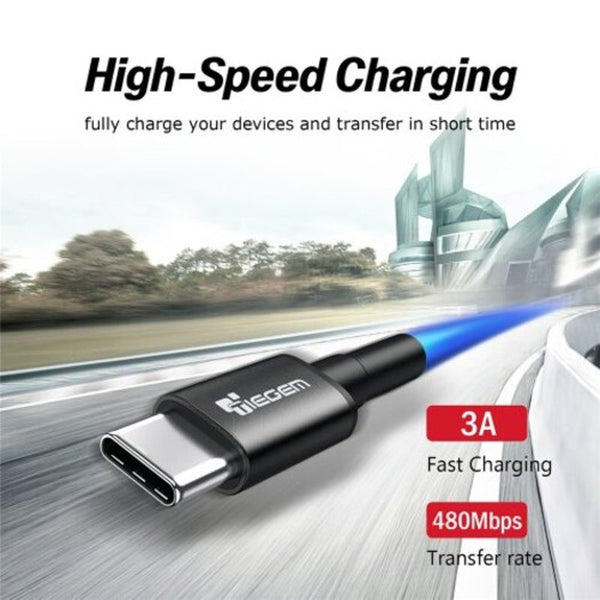 Usb Type C Cable 3A Fast Charging Charger Black 30Cm Cables & Adapters