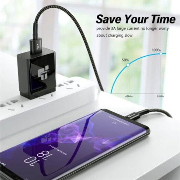 Usb Type C Cable 3A Fast Charging Charger Black 30Cm Cables & Adapters