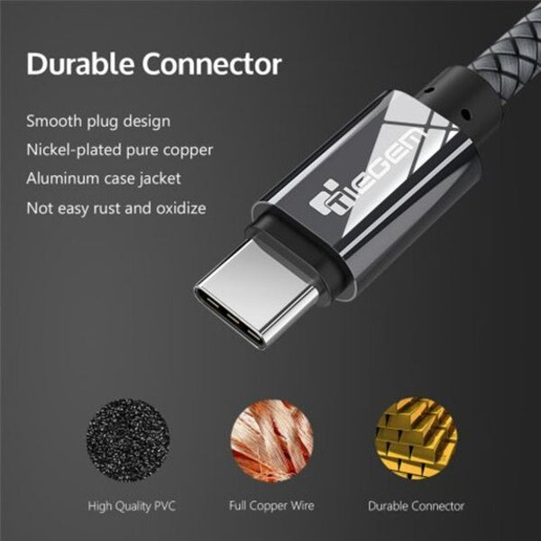 Usb Type C Cable Fast Charging Data Carbon Gray 25Cm