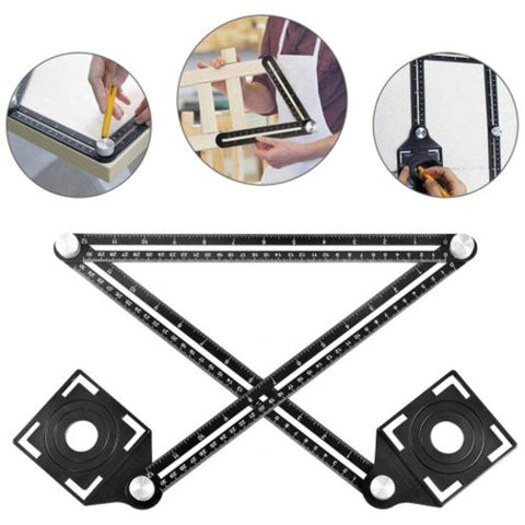 Tile Universal Opening Locator Multifunction Punch Tool Black Rulers
