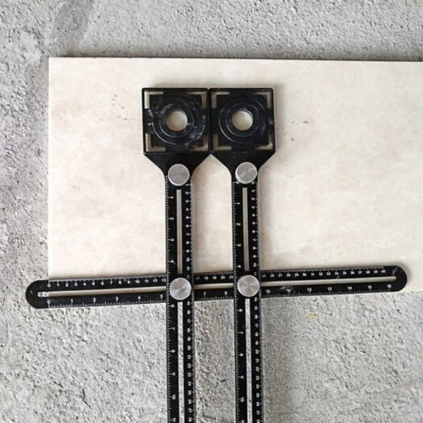 Tile Universal Opening Locator Multifunction Punch Tool Black Rulers