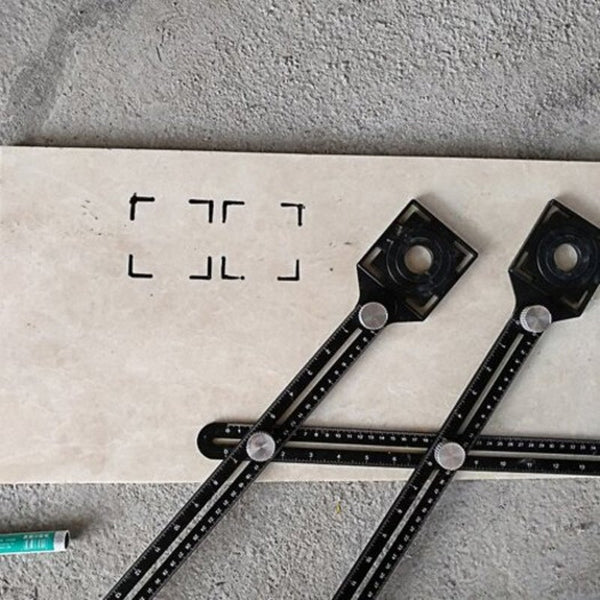 Tile Universal Opening Locator Multifunction Punch Tool Black Rulers