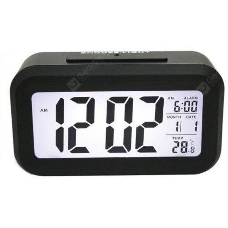 Timer Calendar Temperature Alarm Clock Black Alarm Clocks & Clock Radios