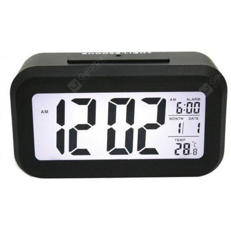 Timer Calendar Temperature Alarm Clock Black