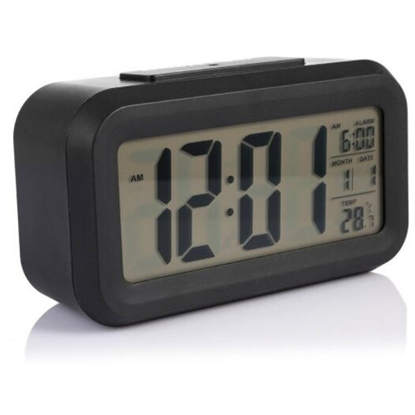 Timer Calendar Temperature Alarm Clock Black Alarm Clocks & Clock Radios