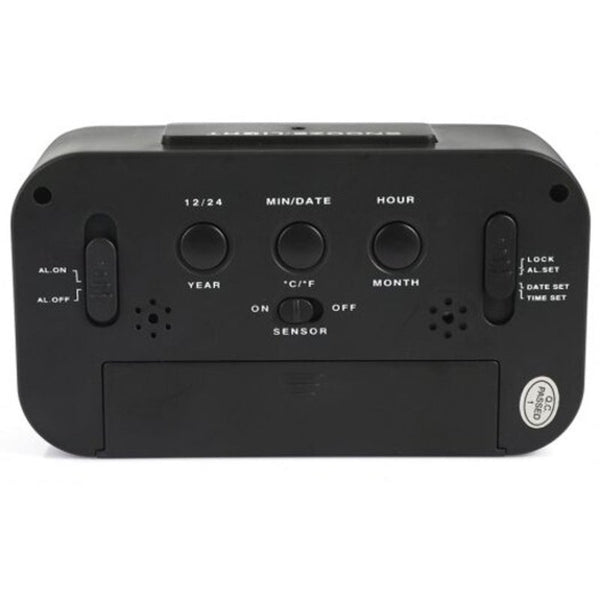 Timer Calendar Temperature Alarm Clock Black Alarm Clocks & Clock Radios