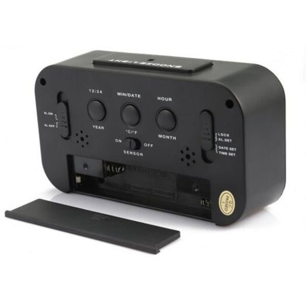 Timer Calendar Temperature Alarm Clock Black Alarm Clocks & Clock Radios