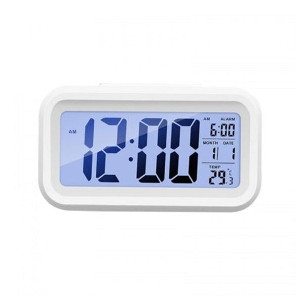 Timer Calendar Temperature Alarm Clock For Bedroom White 13.8X8x4.5Cm Alarm Clocks & Clock Radios