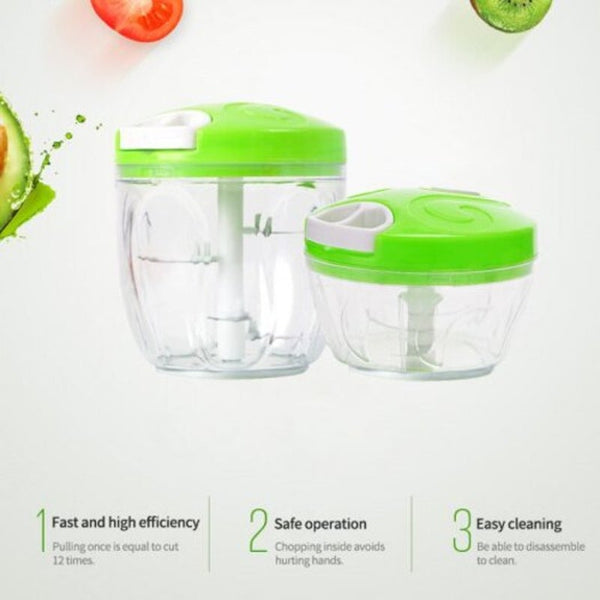 Manual Food Processor Chopper Blender Slicer 520Ml Peelers & Slicers