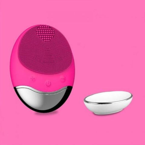 Usb Base Charge Deep Cleaning Face Electric Cleanser Remove Make Up Residue Rose Red Spain Facial Cleansing Devices