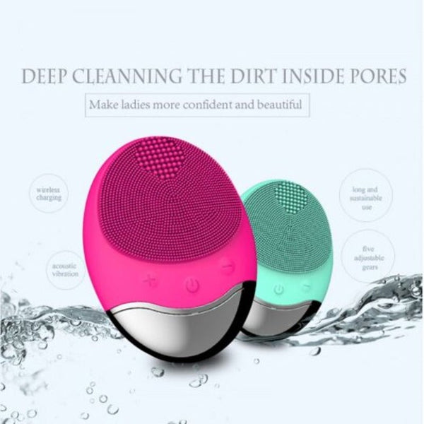 Usb Base Charge Deep Cleaning Face Electric Cleanser Remove Make Up Residue Rose Red Spain Facial Cleansing Devices