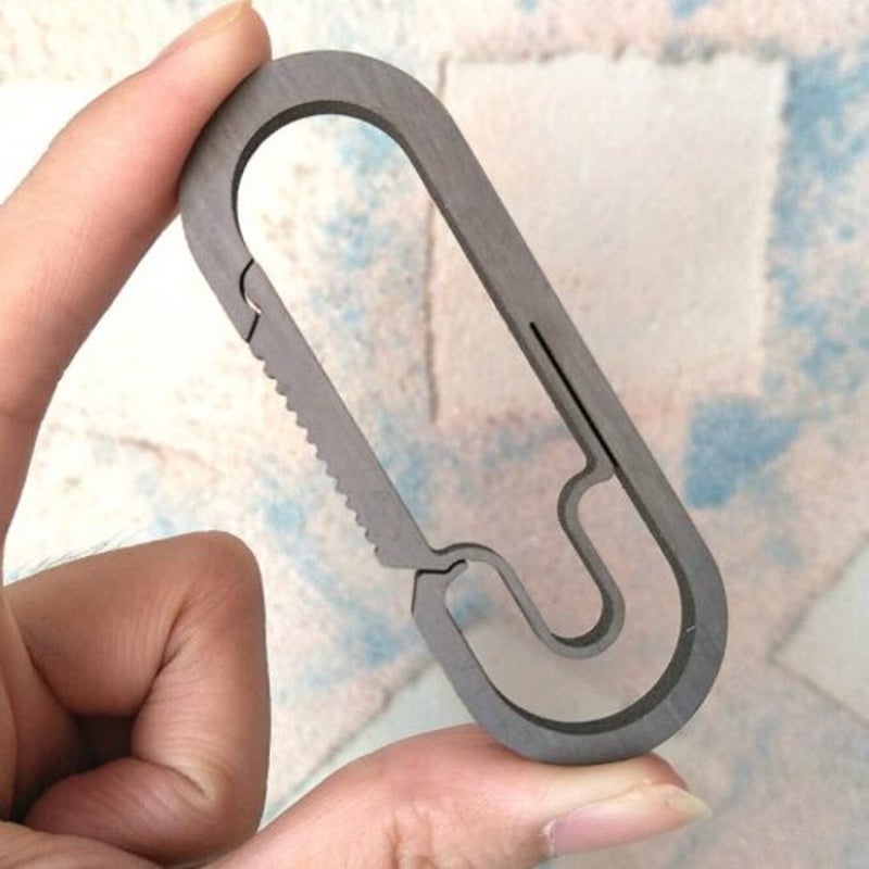 Titanium Keychain Car Waist Metal Quickdraw Silver Keyrings